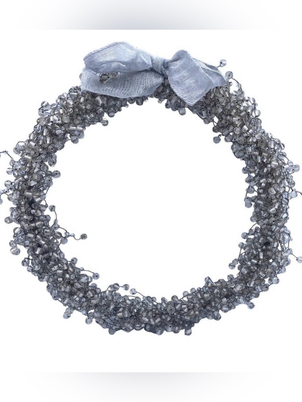 Pottery Barn Rare Clear Silver Glass Pepperberry Wreath
